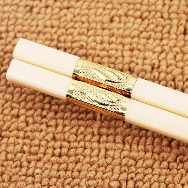 5 пар японской еды Chop Stick Белое золото многоразовые палочки для еды сплав квадратный корейский Chop stick китайские палочки для еды свадебный подарок