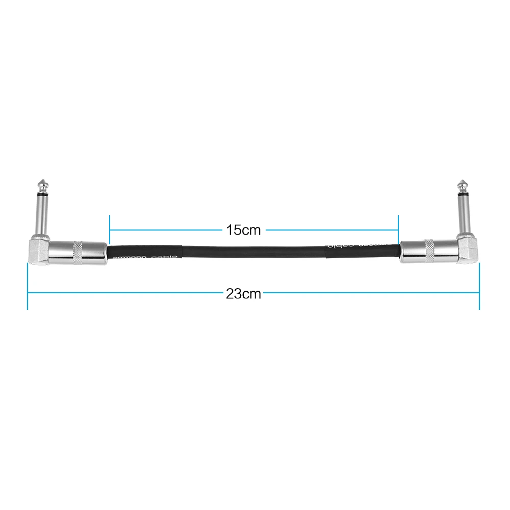 

ammoon 6-Pack Guitar Effect Pedal Instrument Patch Cable 30cm/ 1.0ft Long with 1/4 Inch 6.35mm Silver Right Angle Plug