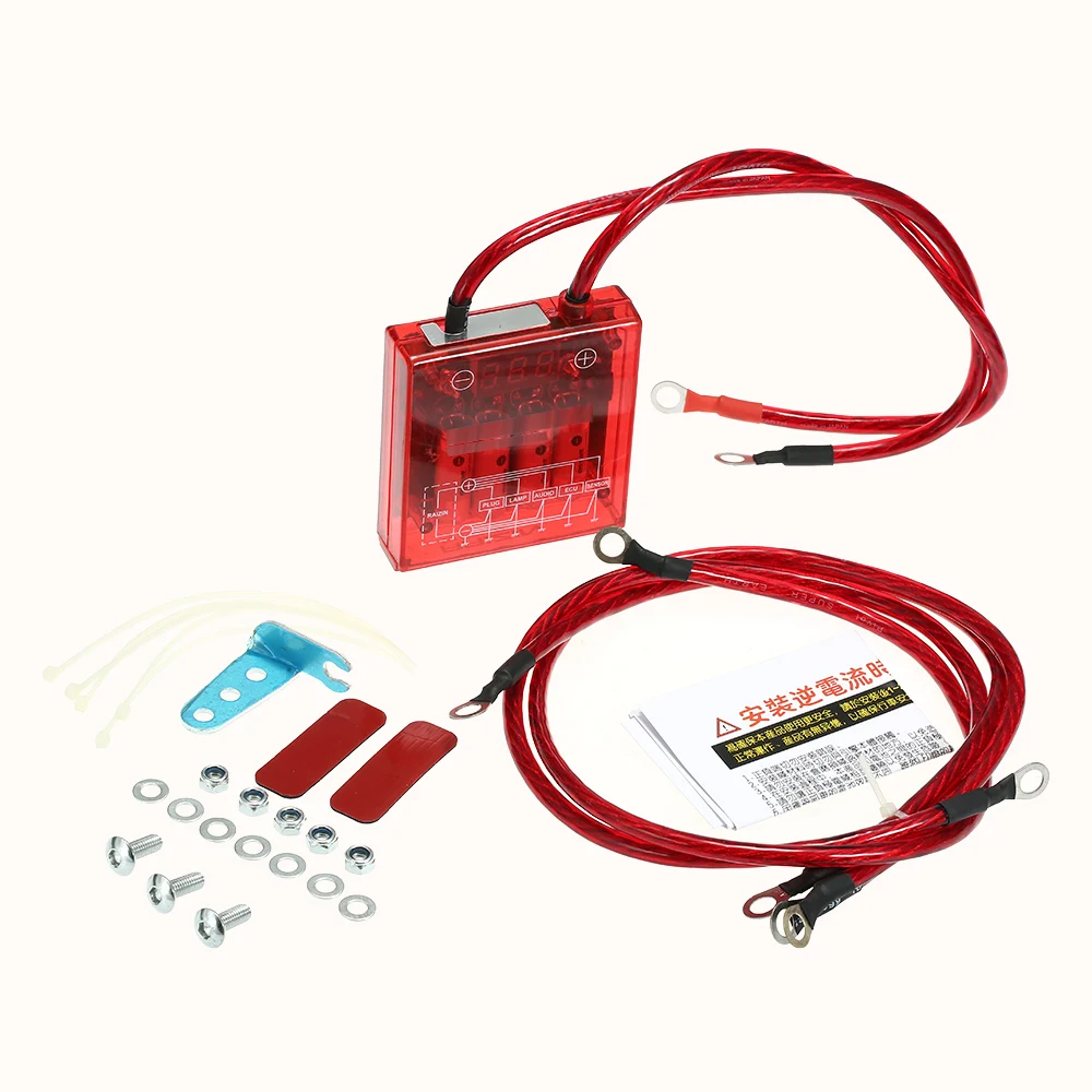 Car Digital Voltage Stabilizer Universal 12V Electric Regulator Rectifier with Earth Ground Cables and Mounting Hardware Kit | Автомобили