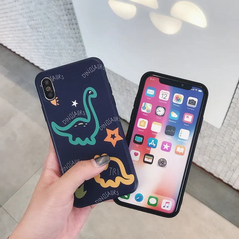 Hazy beauty чехол для iphone 7 мультяшный динозавр силиконовые мягкие ТПУ чехлы X XS XR Max 6 S 8