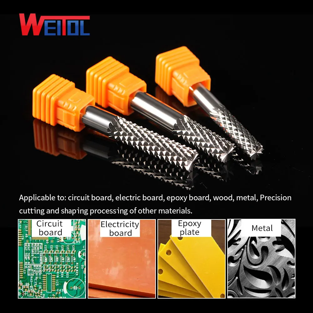 Weitol 1 шт. 5А Бесплатная доставка Концевая фреза с плоским дном зубьев кукурузы PCB