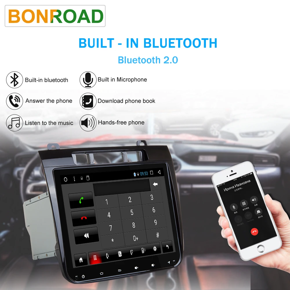 BONROAD 2Din Android 8 1 автомобильный DVD для Volkswagen Touareg8.4 дюйма 2012 2013 2014 2015 2016 Автомобильный