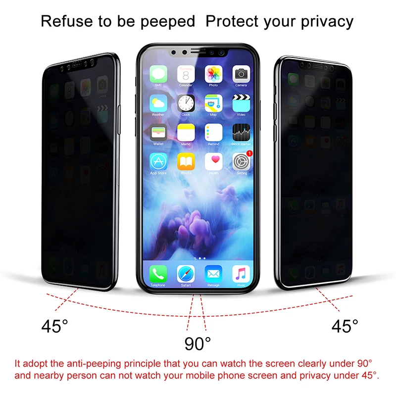 Baseus 3D Защита экрана для iPhone X защита от конфиденциальности закаленное стекло 10