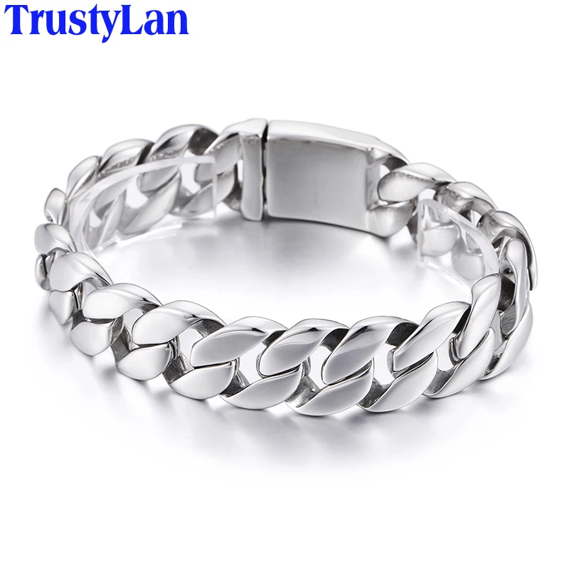 Полированные блестящие мужские браслеты и новинка 2020 никогда не выцветает 316L
