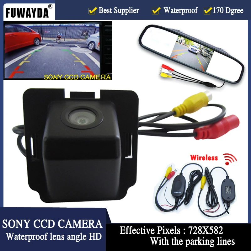 FUWAYDA wieless 4 3 &quotTFT LCD Зеркало заднего вида монитор парковки + Автомобильная HD CCD