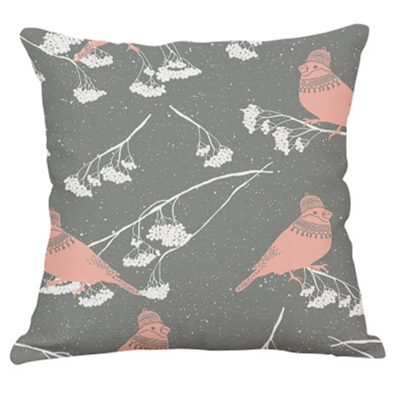 2018 Polyester Cartoon Image Cushion Cover Pine Snowflake Penguin Pillow Case Home Decorative Pillows For Sofa Car Cojines | Дом и сад