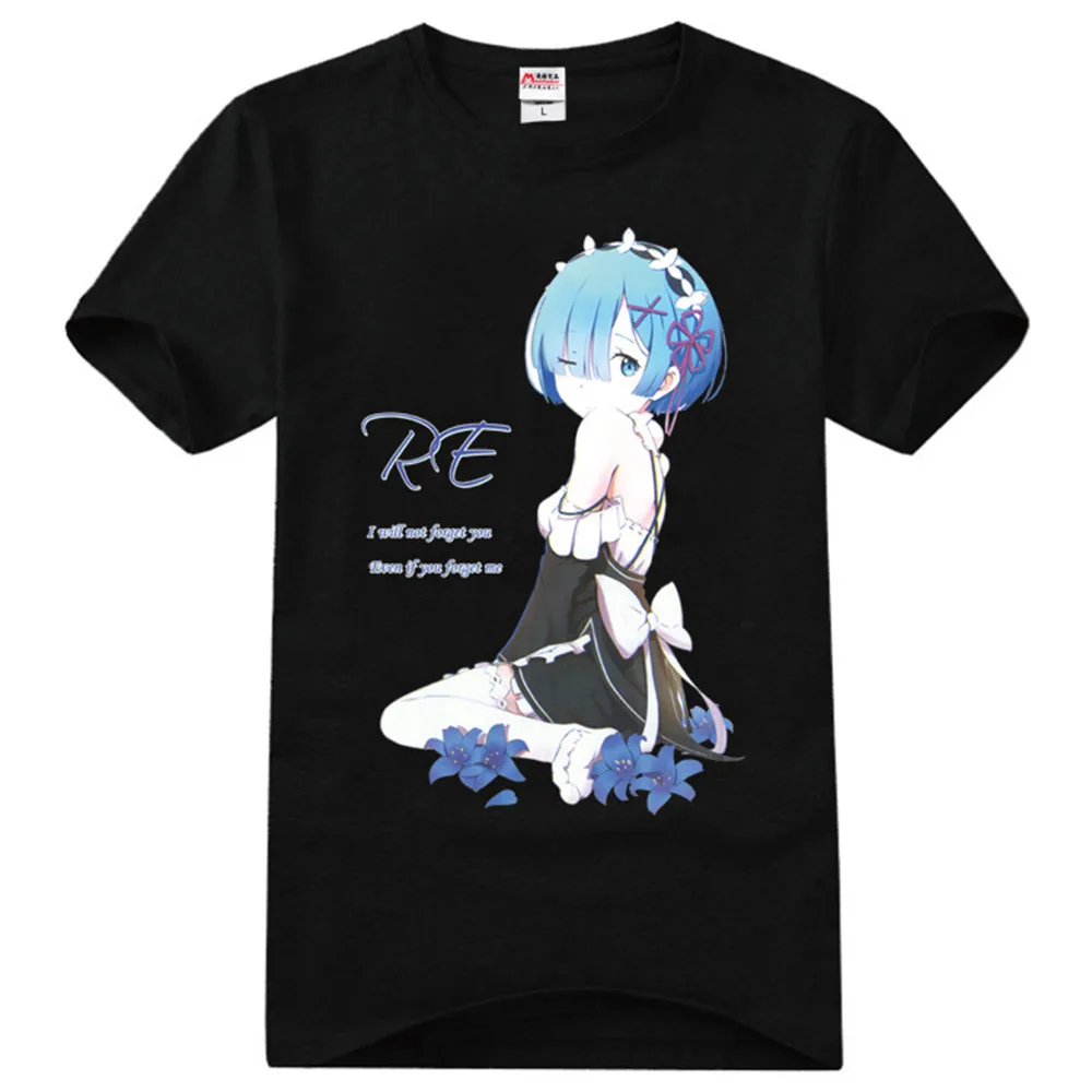 Косплей Re:Zero kara Hajimeru Isekai Seikatsu футболка аниме Emilia Rem студенческие топы с героями