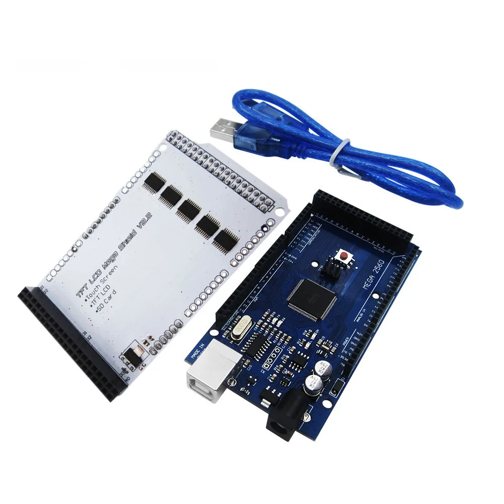 Расширительная плата TFT 3 2 дюйма Mega Touch LCD + 2560 R3 с комплектом usb кабеля|shield board|shield