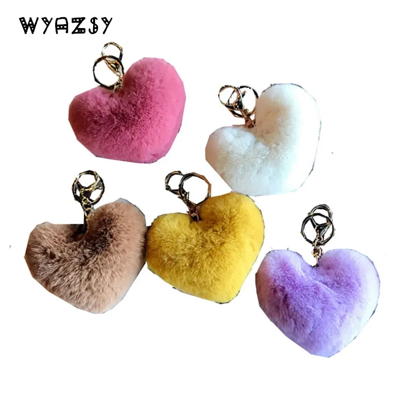 Милые брелоки в форме красного сердца плюшевые игрушки мягкая кукла шарик из