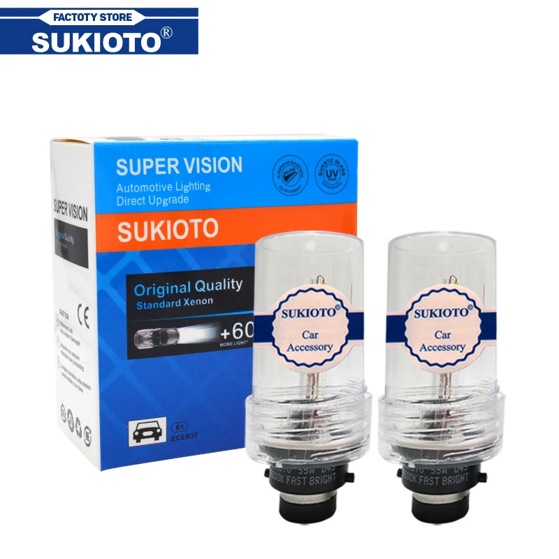 Оригинальная ксеноновая лампа SUKIOTO 55 Вт xenon D2S D4S D2R D4R 5500K белая стандартная для
