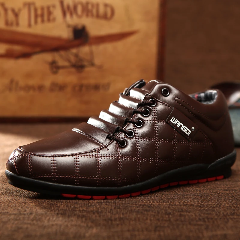 Зимняя очень теплая модная мужская повседневная обувь черного цвета с хлопковой