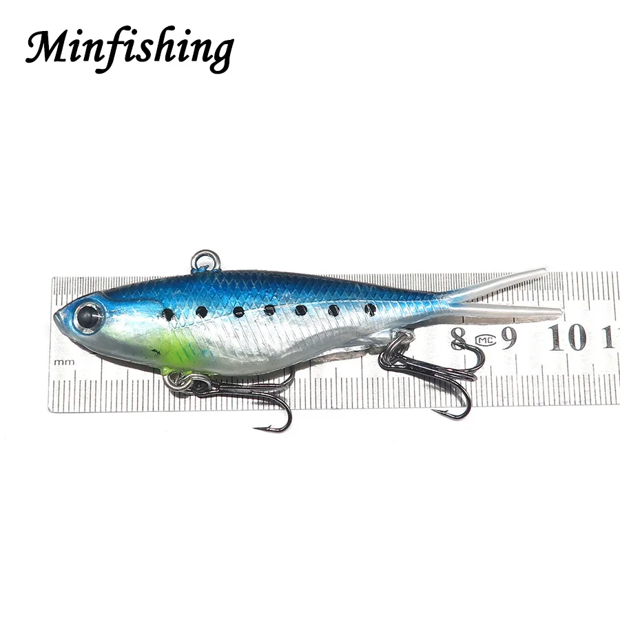 Minfishing 1 Piece Soft Fishing Lures Jig Head Artificial Bait VIB Wobbler 20g with 2 Sharp Hooks | Спорт и развлечения