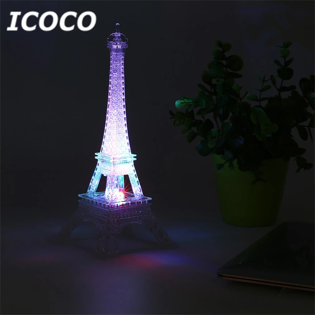 Светодиодный ночсветильник ICOCO с Эйфелевой башней 7 цветов романтисветильник