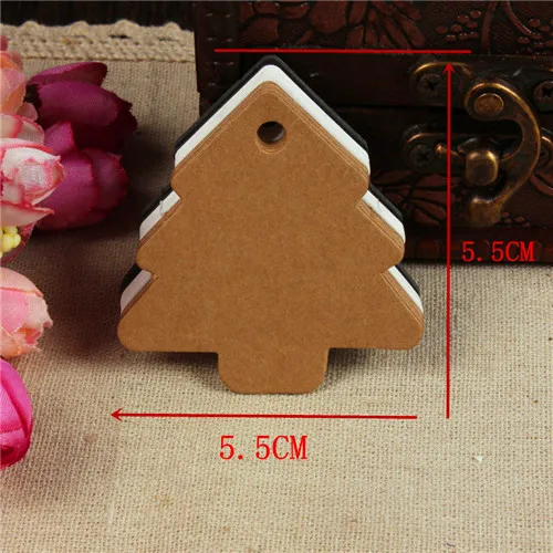

300pcs 5.5*5.4cm Kraft paper Christmas tree tag listing blank tag mark baking card hand-painted tags