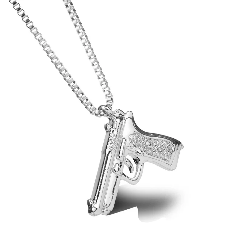 Шарма ювелирных изделий для мужчин и женщин в стиле панк хип-хоп шеи пистолет УЗИ