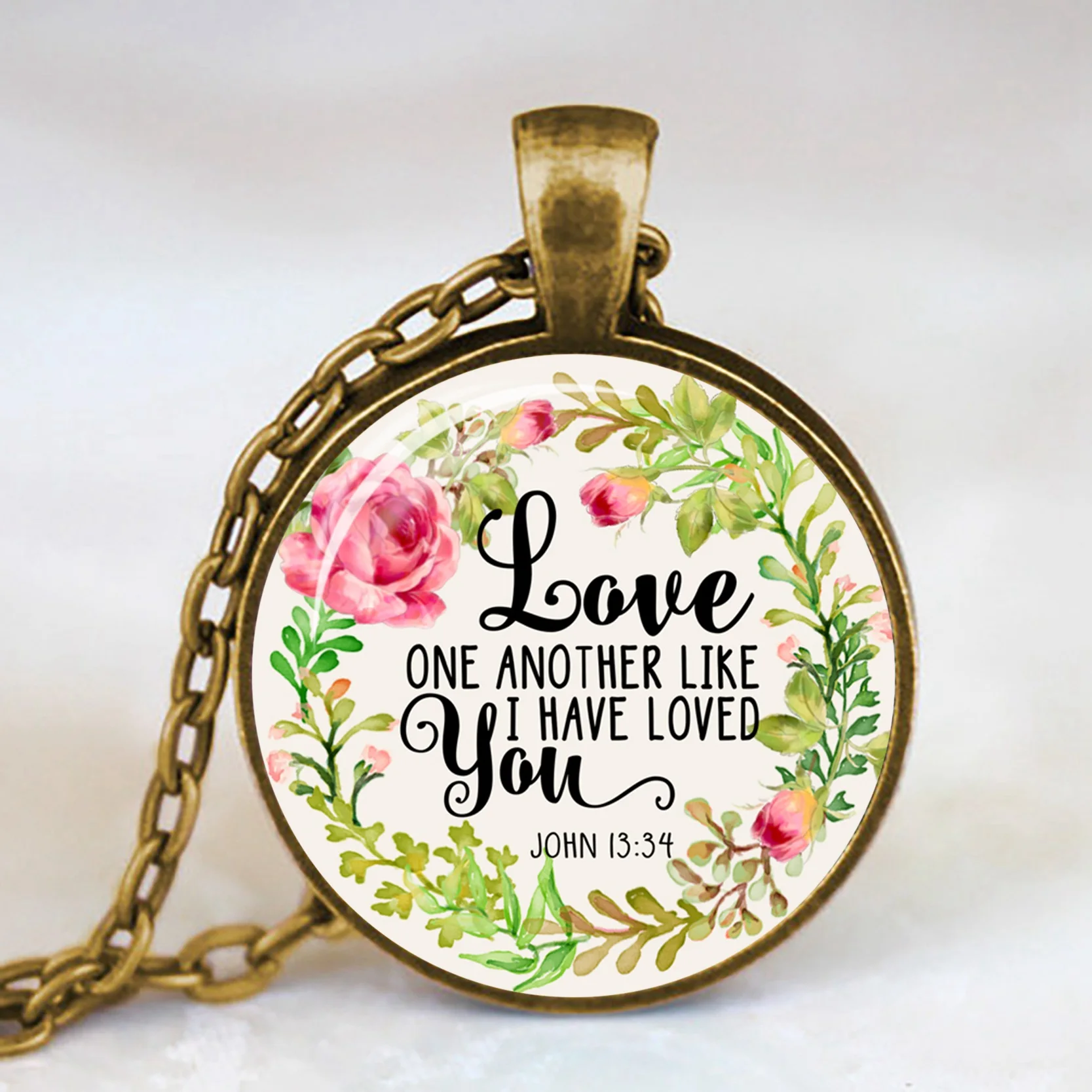Новинка 2019 модная Библейская Подвеска со стихом Love друг друга как я люблю тебя
