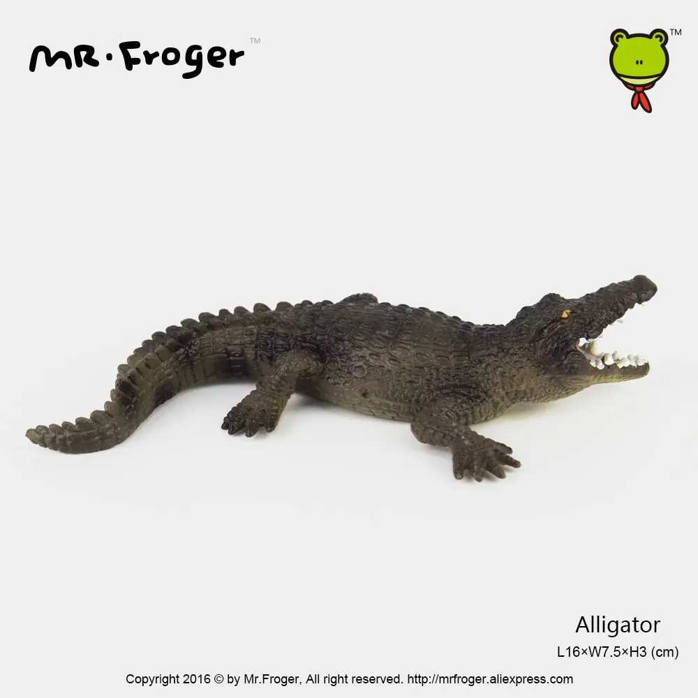 Фото Mr.Froger Американский Крокодил Аллигатор игрушечные дикие животные Набор для моделирования зоопарка пластиковый твердый милый подарок репти... №2