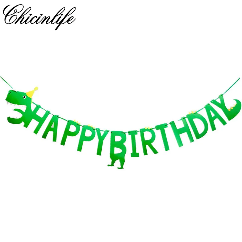 

Chicinlife 1 комплект динозавр с днем рождения баннеры гирлянда дикий один ребенок душ первый день рождения партии украшения поставки