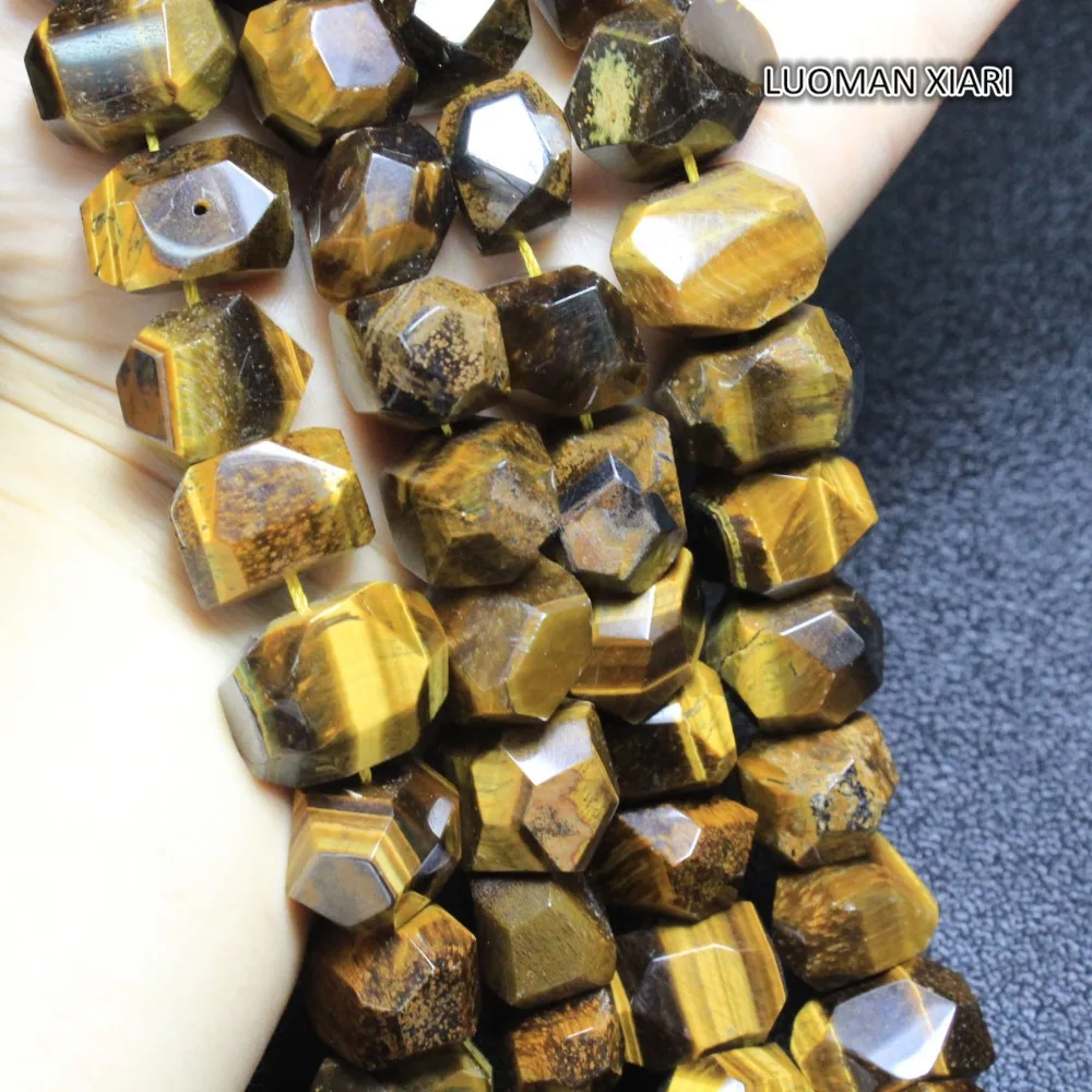 Бусины LUOMAN XIARI из натурального камня тигрового глаза материал для браслета