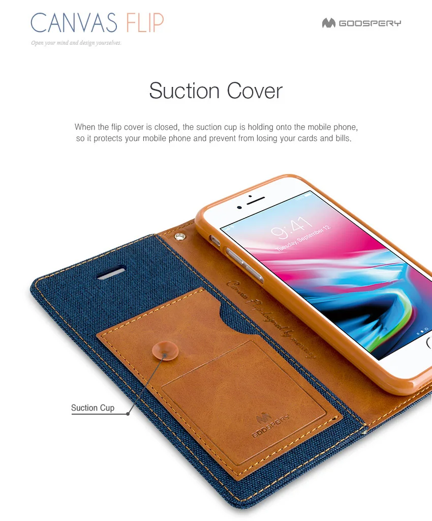 Оригинальный чехол MERCURY GOOSPERY с откидной крышкой для iPhone 5 5s SE 6 6s 7 8 Plus X