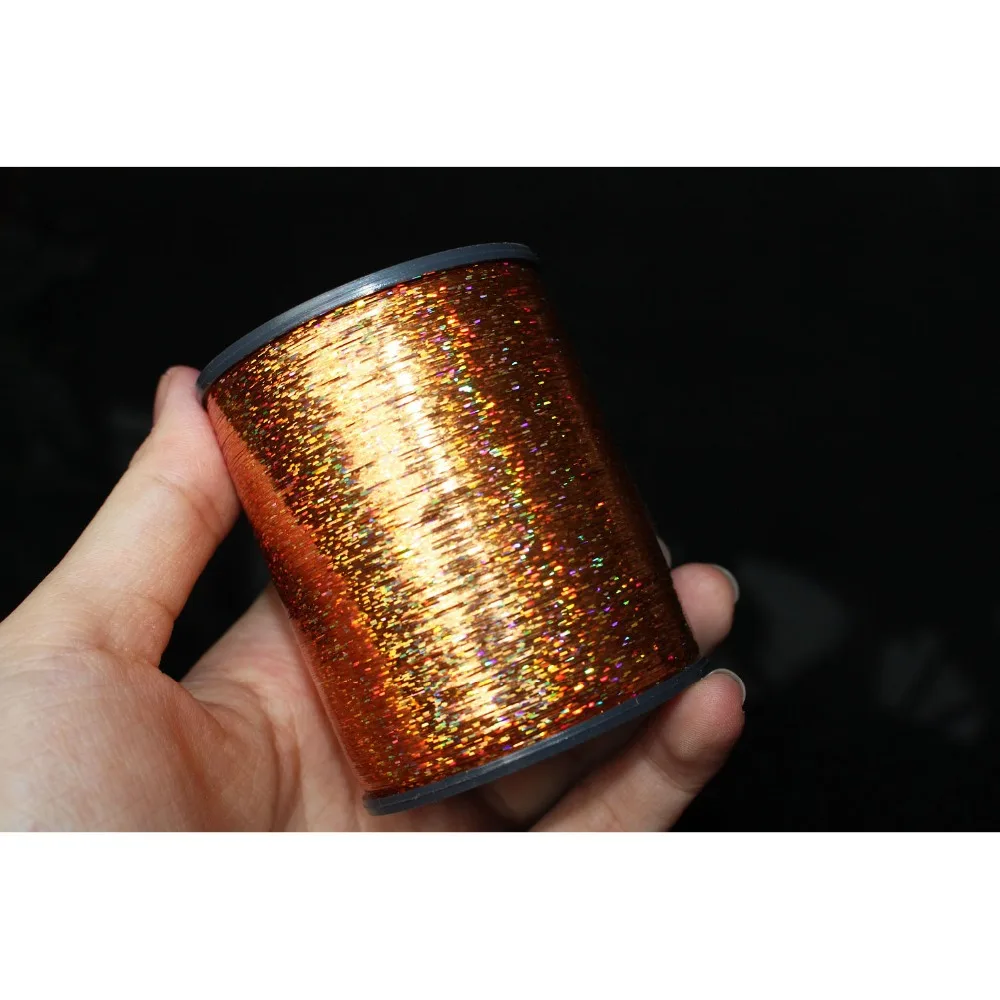 Tigofly 1 Spool 7000m 0.3mm Flashabou Holographic Tinsel Laser Flat Mylar Tinsel Sparkle Crystal Flash Trout Fly Tying Materials