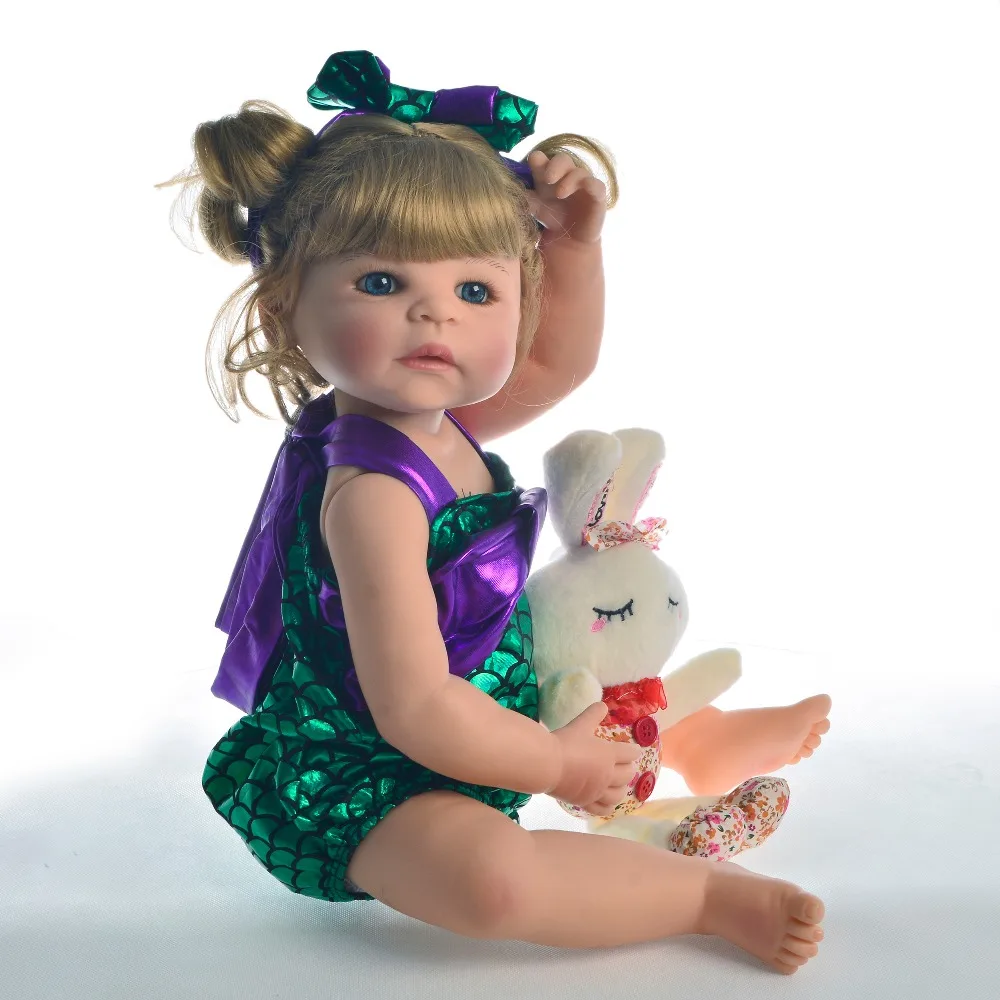 DollMai 22 дюймовая кукла новорожденная Реалистичная силиконовая фотография для