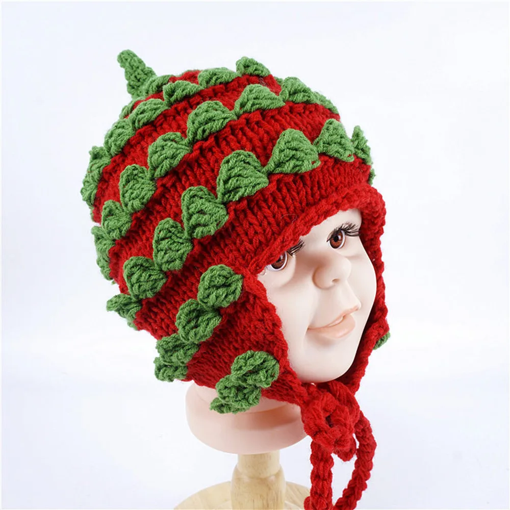 Hot Sale Bomber Hats Ear Protectors Hat Cable Women Knitted Acrylic Bobble Plain Children Beanie Warm Winter Pom Cap11.5 | Аксессуары