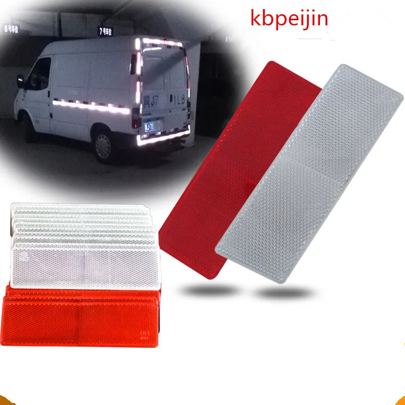 1 комплект красно-белый пластиковый автомобильный отражатель безопасности