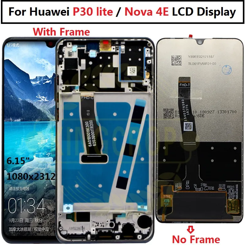 Оригинальный Новый ЖК дисплей HUAWEI Nova 4E сенсорный экран дигитайзер в сборе P30 Lite с