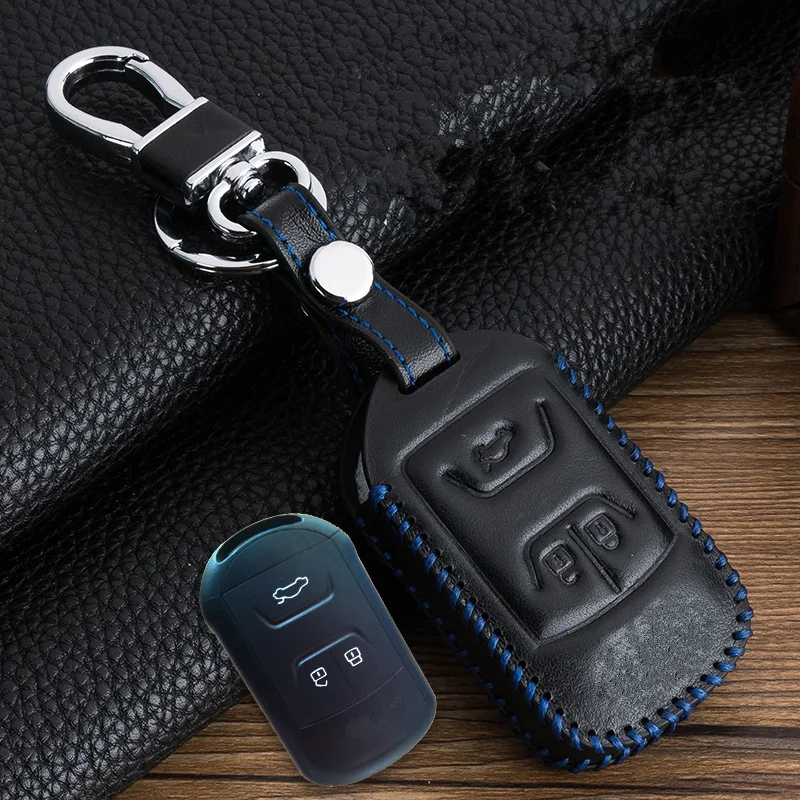 3 кнопки кожаный чехол Key автомобилей сумка брелок кожи Набор для Chery Tiggo 5 ARRIZO 7 chery