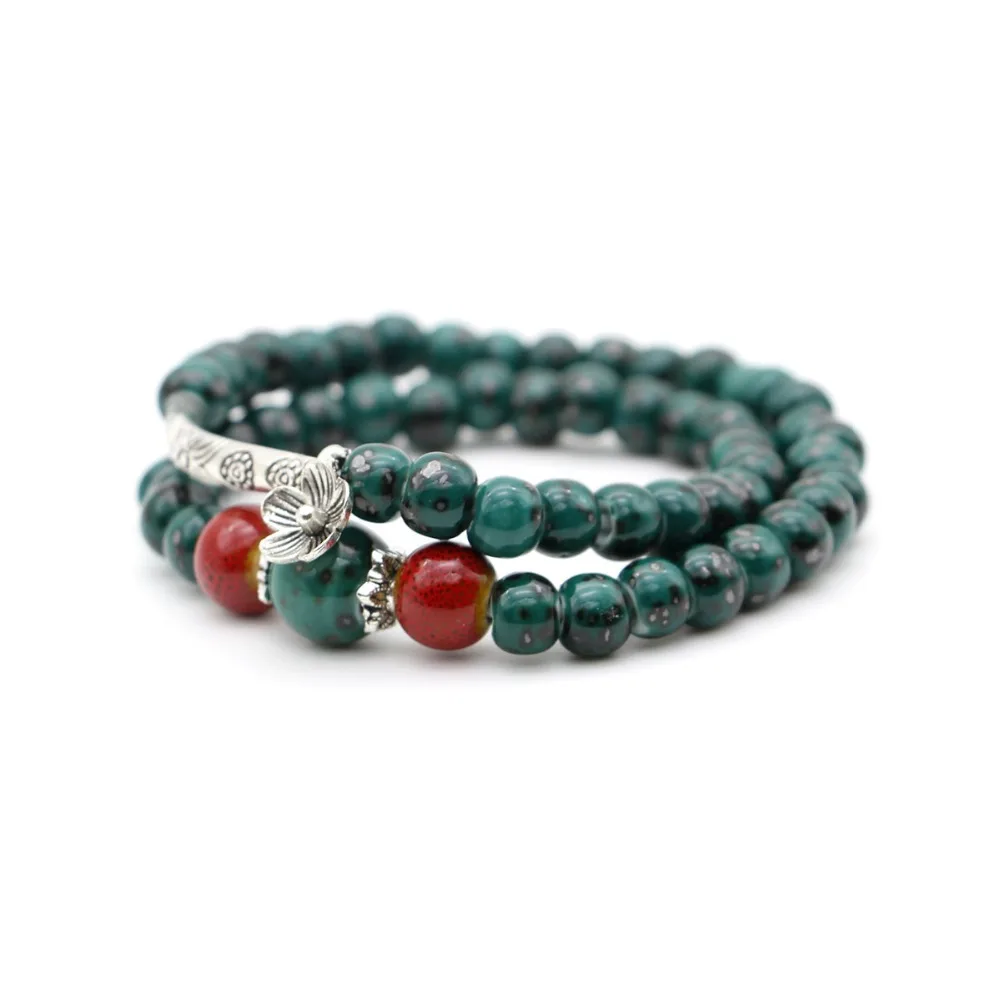 Новое поступление богемные браслеты с зелеными бусинами многослойный амулет