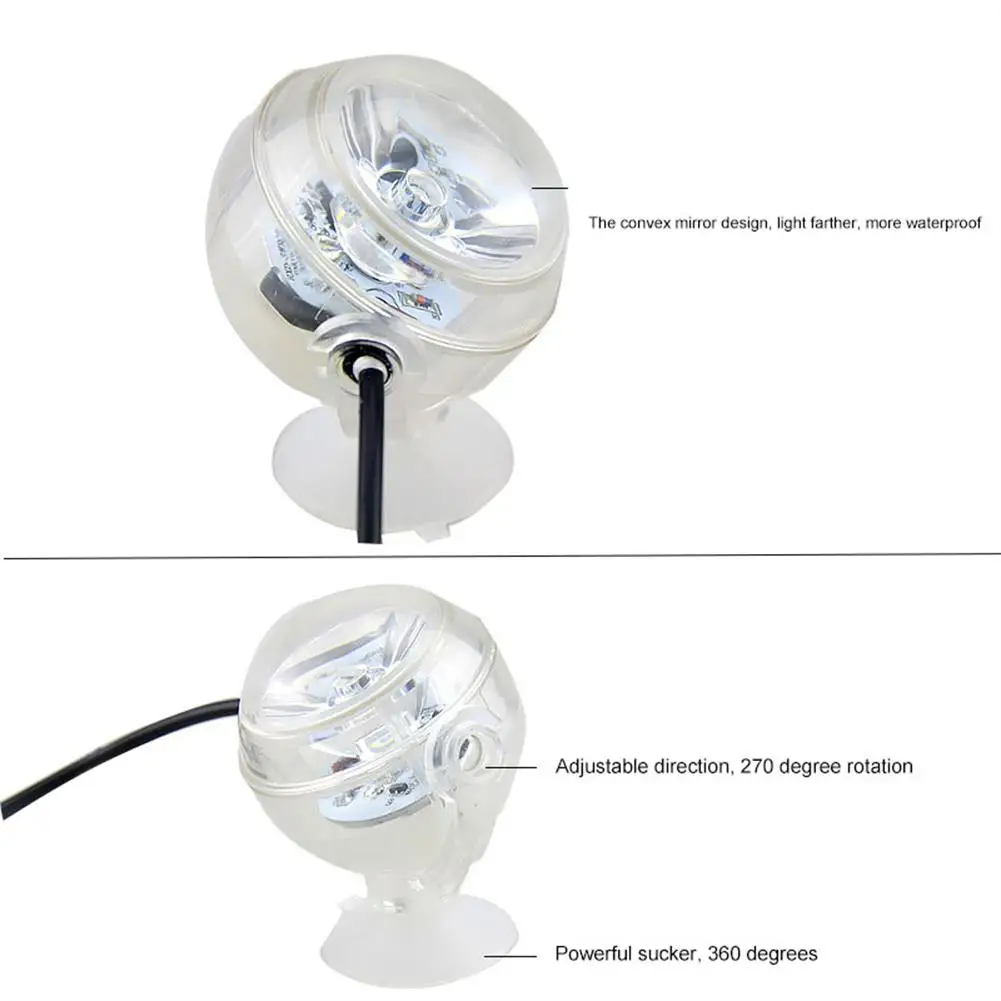 LanLan LED Diving Spotlight for Aquarium Fish Tank Decor Lighting EU Plug 110-240V | Дом и сад