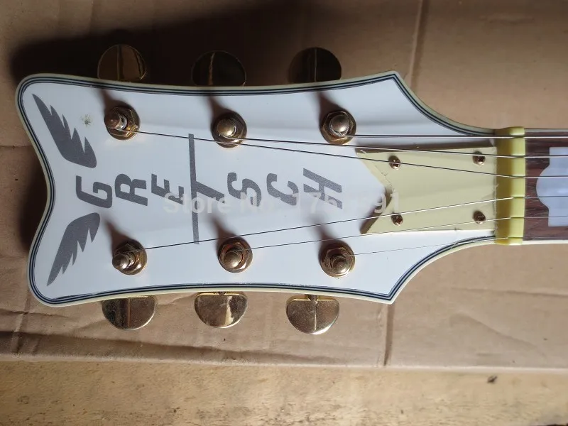 Левая рука Gretsch Электрогитары Одежда высшего качества Сокол 6120 Полу полый белый в