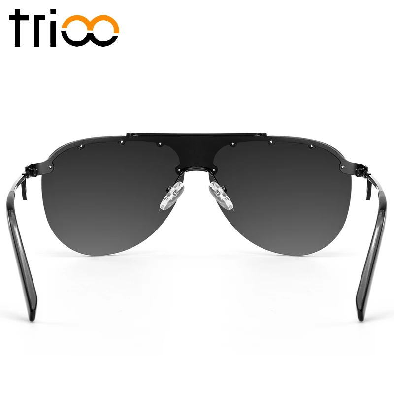 Мужские солнцезащитные очки без оправы TRIOO уникальные дизайнерские с