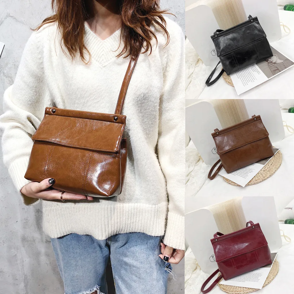 

Women's Bag Fashion Flip Pure-Colour Cover Retro Shoulder Purse Flap bolso mujer sac a main femme de marque soldes woman bag