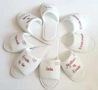 personalized title wedding bridesmaid bride spa slippers matron of honor bachelorette bridal shower hen party favors gifts