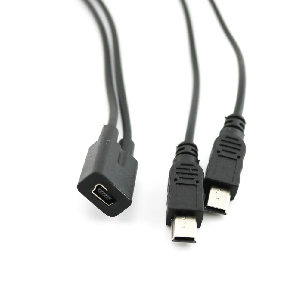 1 шт. Mini USB 2 0 Женский двойной 2x сплиттер папа Y удлинитель зарядное устройство