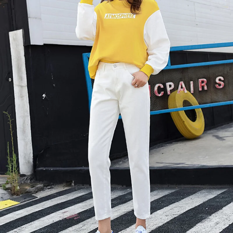 Высококачественные штаны шаровары винтажные джинсы с высокой талией новинка 2019