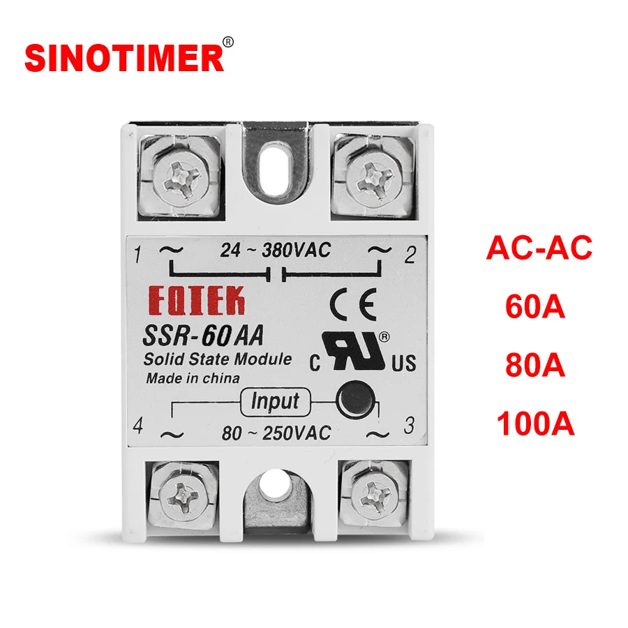 60A 80A 100A AC-AC промышленное твердотельное реле SSR с защитным флагом и прозрачной
