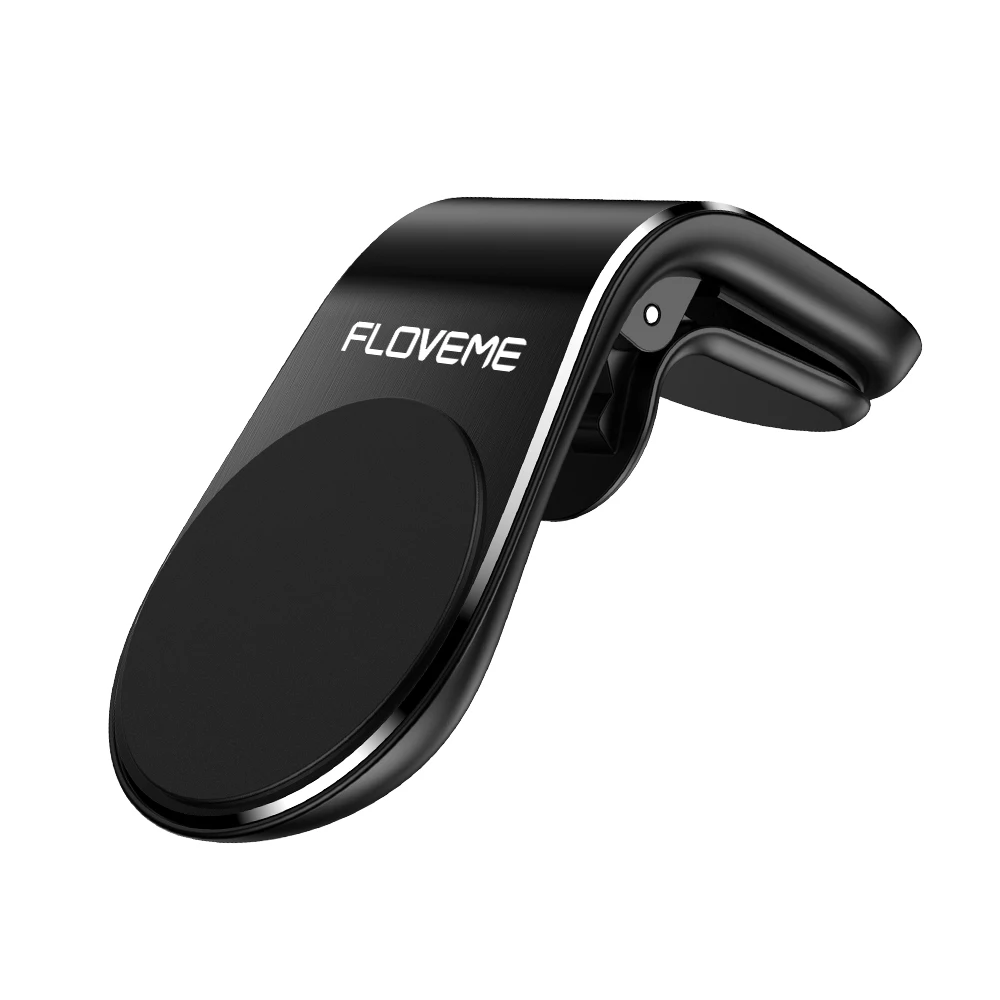 Black With Logo FLOVEME магнитный автомобильный держатель для телефона для iPhone 8 7 X вентиляционное отверстие крепление в автомобиль магнитный держатель телефона Подставка смартфон Voiture клип магнитный держатель держатель для тел - Цвет: Black With Logo