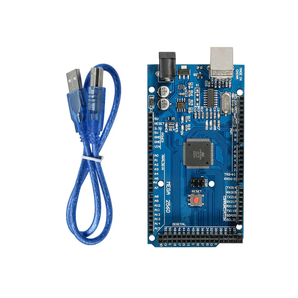 Плата MEGA 2560 R3 ATmega2560 AVR USB + Бесплатный кабель для arduino MEGA2560 10 шт.|Детали и аксессуары