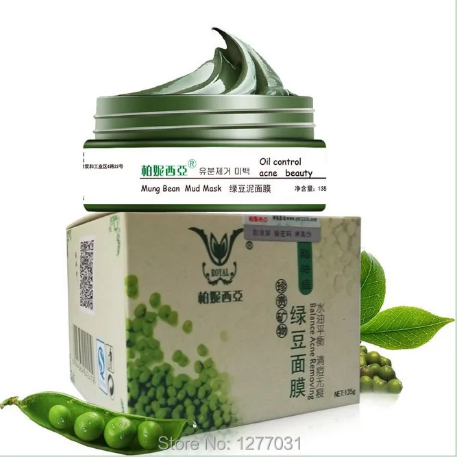 135g BONIXIYA Mung Bean Mud Mask Acne Remove &ampAnti-inflammatory Deep Clean &ampCare Face Oil Control Facial Beauty Night Cream | Красота и