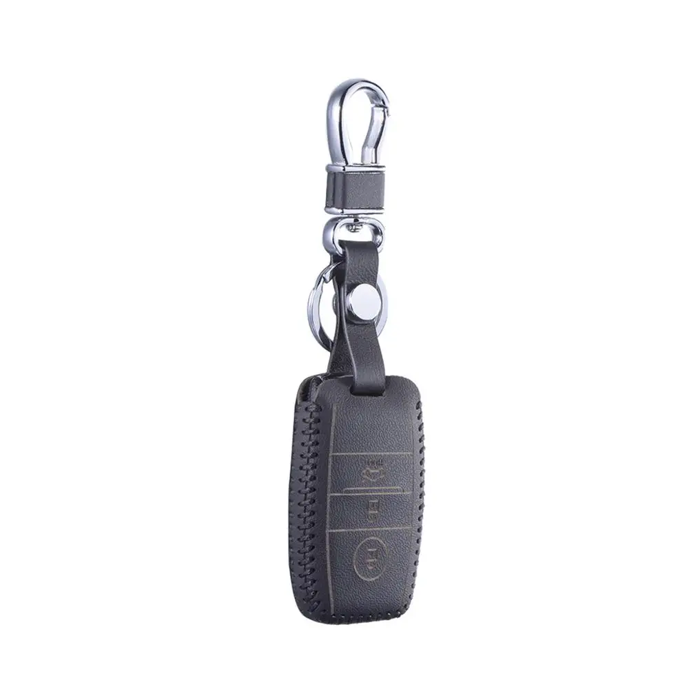 single layer black Топ кожаный брелок для KIA Ceed K3 K4 K5 Optima Sorento KX3 KS3 RIO Cerato Frote Soul Sportage R QL KX5 чехол для ключей - Название цвета: single layer black