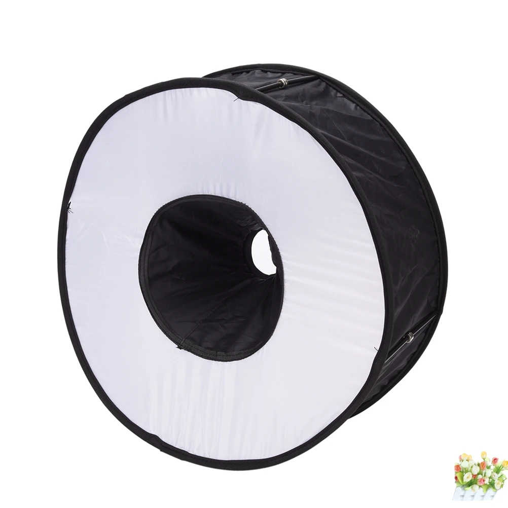 45CM Round practical Universal Portable Folded Magnetic Ring Flash Diffuser Softbox for Macro Portrait Photography Convenient |