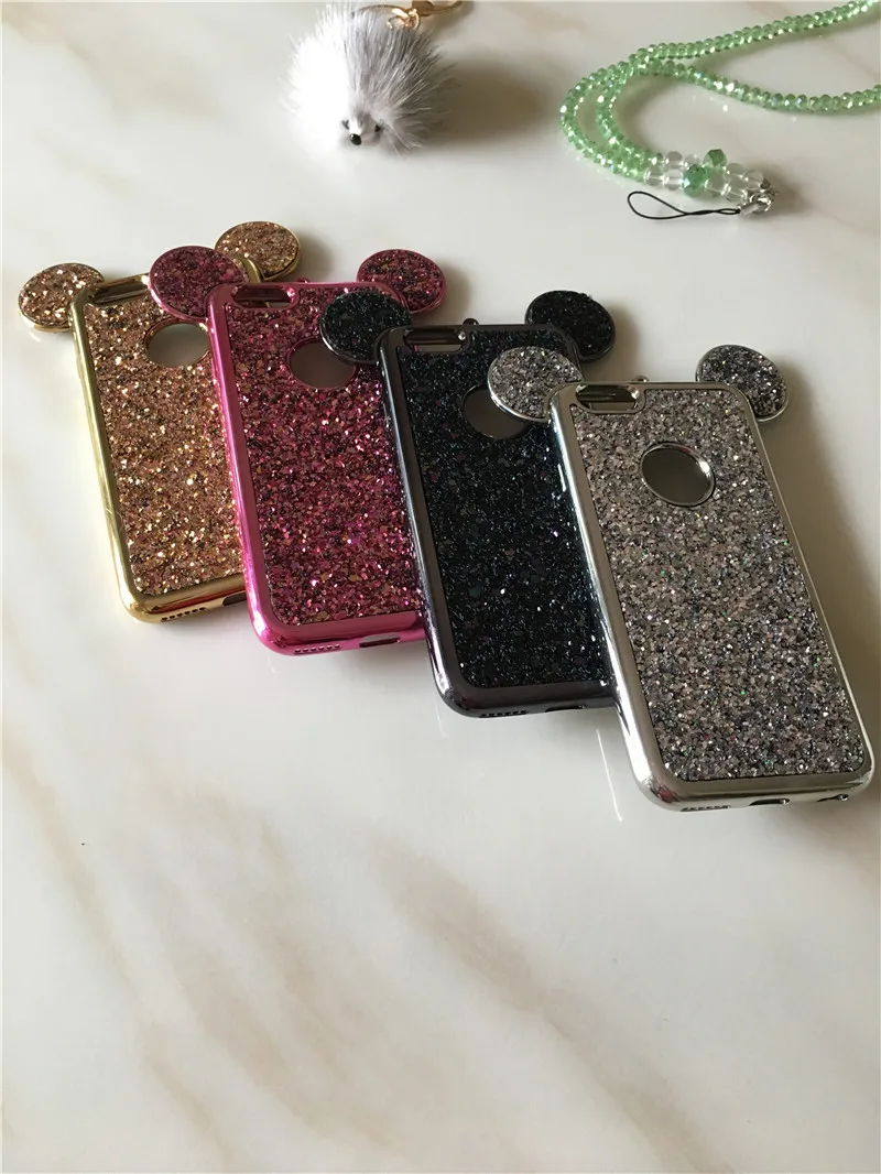 Подлинная Мода Микки Диаманта bling Кролик Форма Защитный Телефон Случае Роскошные