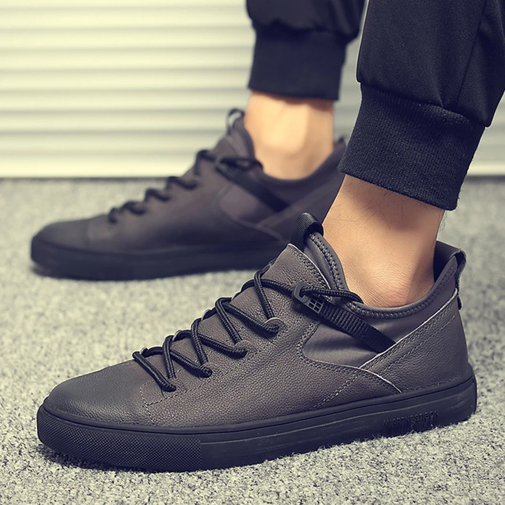 QFFAZ shoes men genuine leather Men Casual Shoes Fashion Driving lace up winter casual for Big Size 38-46 | Обувь