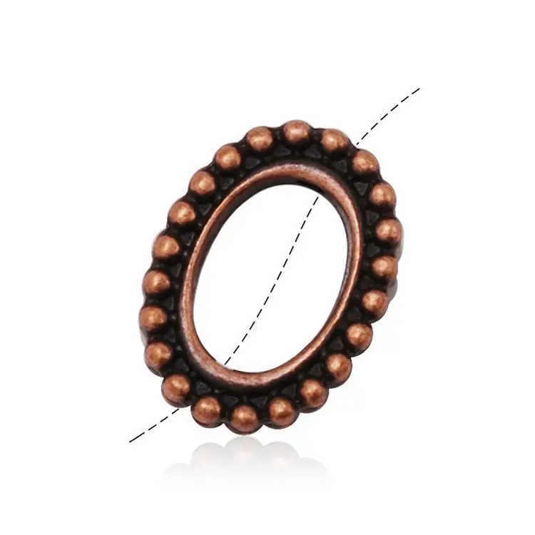 

Antiqued Copper Tone Oval Alloy Frame Bead Jewelry Finding 14*11mm