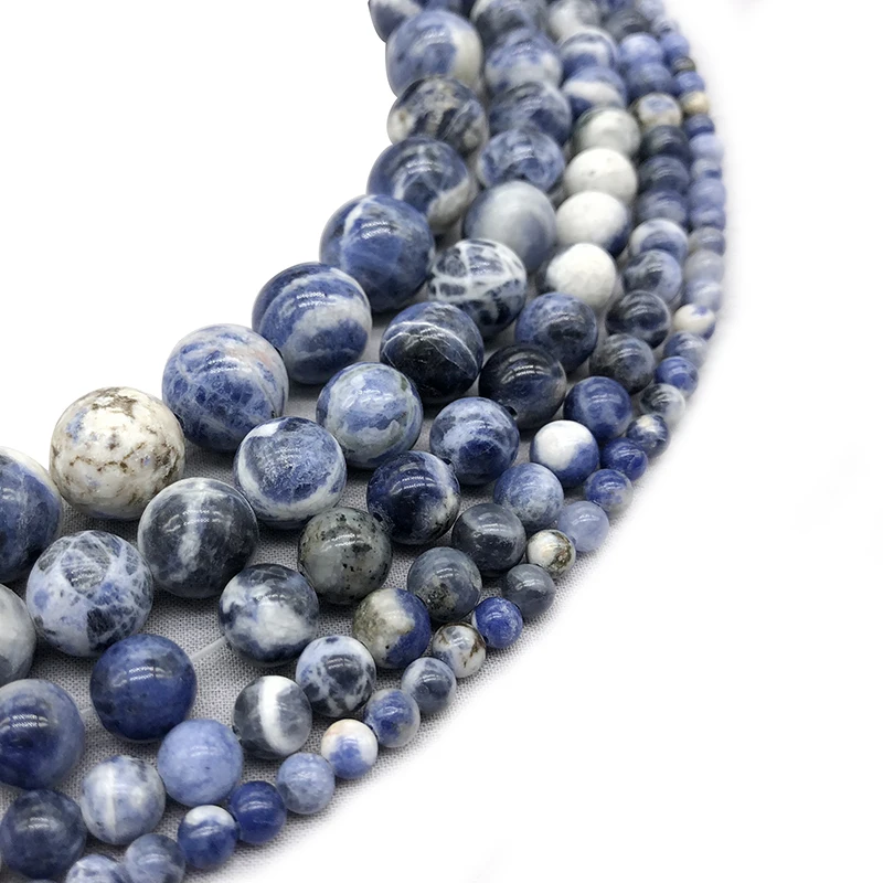 New Arrival Blue Sodalite Gem Beads 15&quot Strand 4 6 8 10 12mm Pick Size For Jewelry Making | Украшения и аксессуары