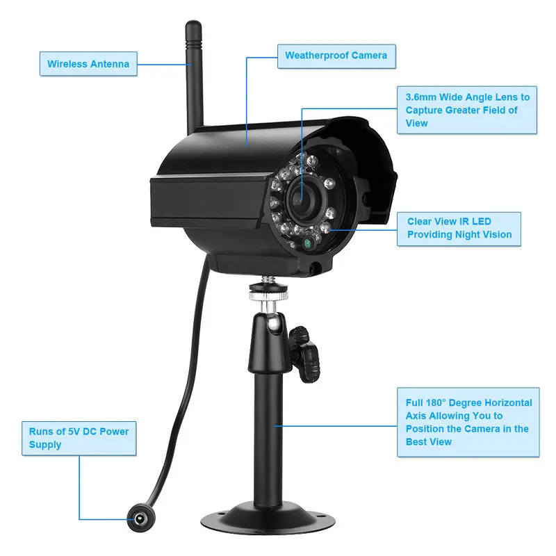 YobangSecurity 4 камеры 9 дюймов DVR 2 ГГц беспроводной аудио видео детский монитор 4CH CCTV NVR
