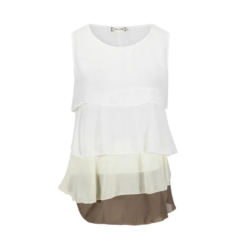 

Womens Summer Sleeveless Casual Chiffon Shirt Tops Blouse T-Shirt Solid